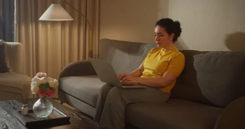 Side view concentrated young indian businesswoman working on computer at office Stock Footage 307070903