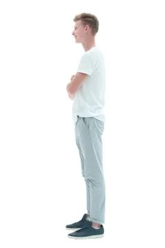 Side view. confident casual guy looking ahead Stock Photos