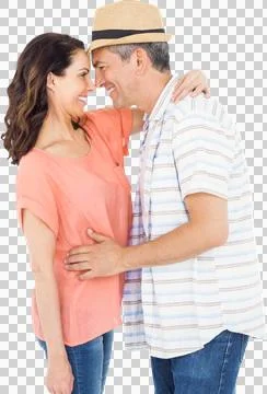 Side view of couple looking at each other イラスト素材