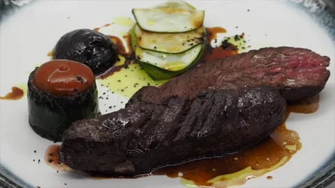 Side View Of A Course From A Tasting Menu -  Rotating Stock Footage 133138151