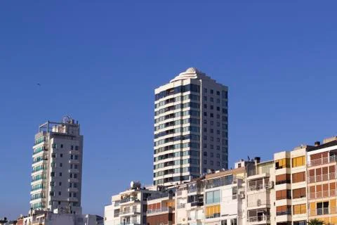Side view cropped shot of building blocks under oepn sky Stock Photos