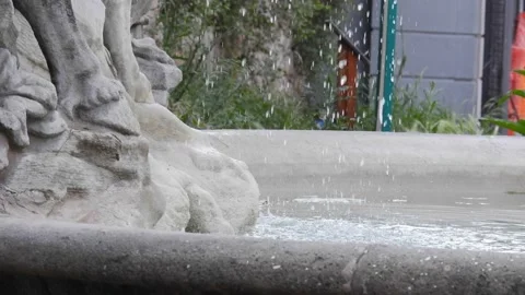 Side view of a decorative fountain Stock Footage 206503702
