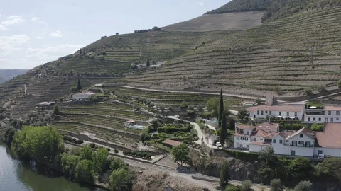 Side view of the Douro River, Portugal Stock Footage 122129607