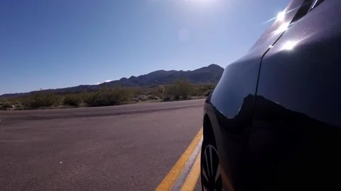 Side View Drive Through Joshua Tree National Park Desert Stock Footage 155032955