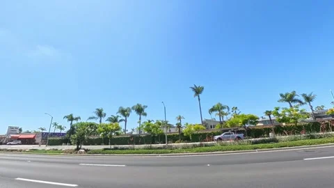 Side View Driving PCH Newport Beach July 2025 Stock Footage 312884102