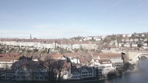Side view drone video of Bern Video stock 326066070
