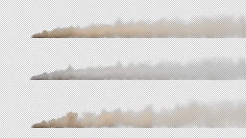 Side View Of Dust Trail isolated on black with alpha channel. Stock Footage 239852975