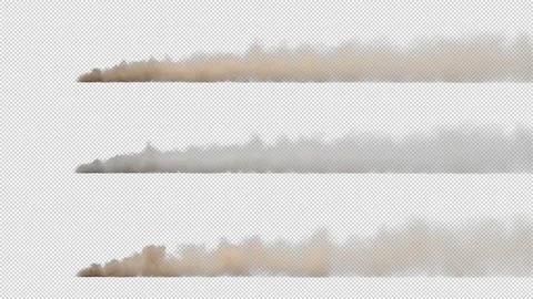 Side View Of Dust Trail isolated on black with alpha channel. Stock Footage 239855742
