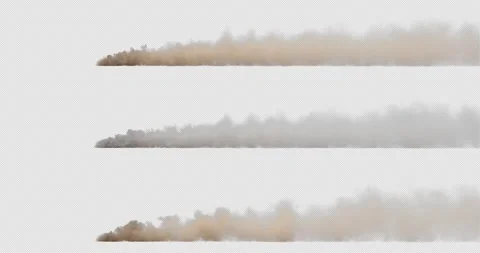 Side View Of Dust Trail isolated on black with alpha channel. Stock Footage 240234404