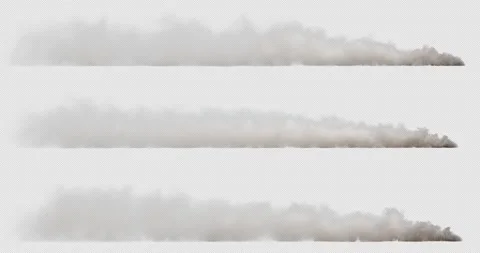 Side View Of Dust Trails isolated on black with alpha channel. Stock Footage 249669667