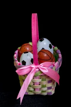 Side View Of A Easter Basket Stock Photos