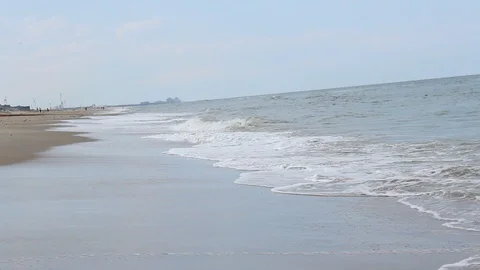 Side View Empty East Coast Beach Stock-Footage 106674232