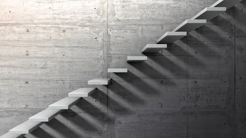 Side view of an endless staircase Stock Footage 111361516