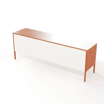 The side view of an entertainment unit with a console table Stock Illustration