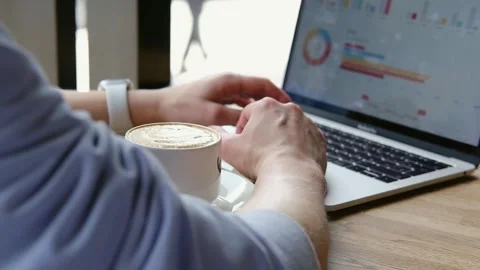 Side view of female hands typing on modern laptop keyboard making notes writing Stock-Footage 269332481