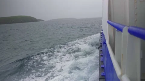 Side view Of Ferry Boat On Steady Sea Water in Ireland 動画素材 206791716