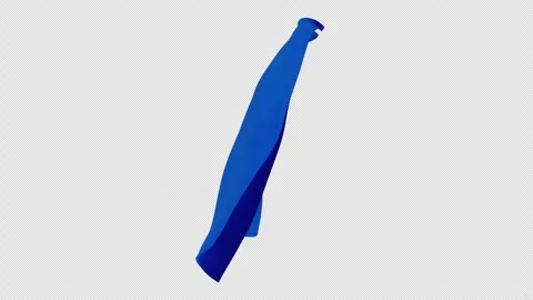 Side View of Flowing Blue Cinematic Cape With Alpha Channel 스톡 동영상 343881902