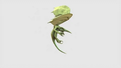 Side view of Flying Monster with transparent (alpha) background Stock Footage 252019107