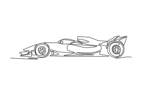 Side view Formula One racing car. Extremely low ground clearance Stock-Illustration