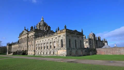 Side view of the front of Castle Howard. Stock Footage 329922522