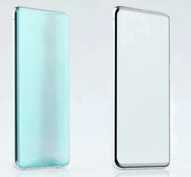 Side view of generic green smartphone Stock Photos
