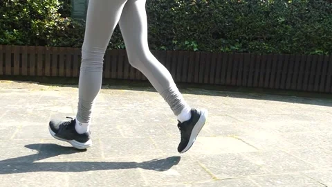 Side view of girl running Stock Footage 276351482