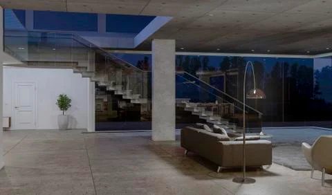 Side view of glass staircase Stock Illustration