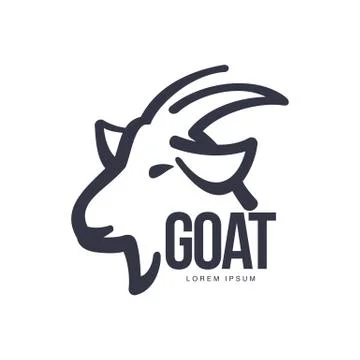 Side view goat head logo for meat and dairy products Stock-Illustration