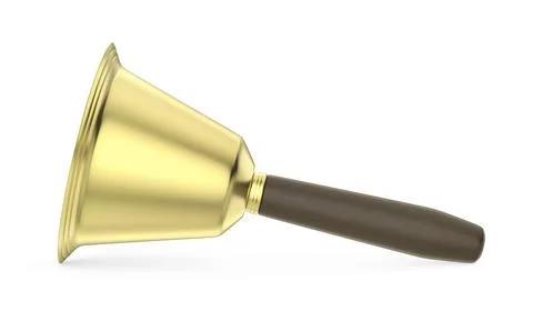 Side view of a gold handbell Stock Illustration