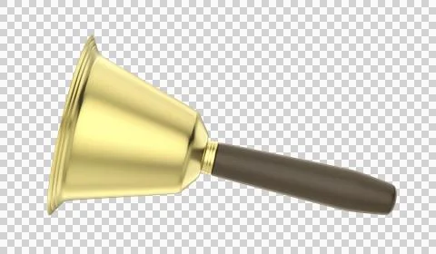 Side view of a gold handbell Stock Illustration