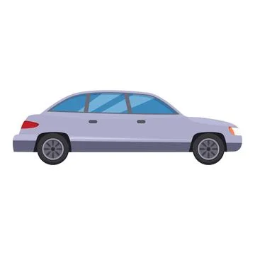 Side view of a gray sedan car parked, symbolizing transportation and the auto Stock Illustration
