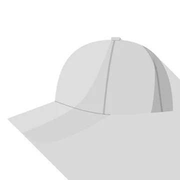 Side view of grey baseball cap icon, flat style Illustrazione stock
