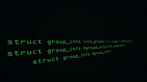 Side view of hacker code running down in computer screen terminal. Video stock 91125715