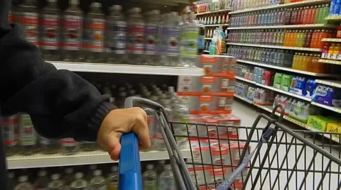 Side view of hand pushing cart Stock Footage 45289400