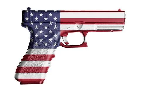 Side view of handgun Stock Photos