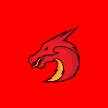 Side view head dragon abstract logo design vector graphic symbol icon illus.. Illustration