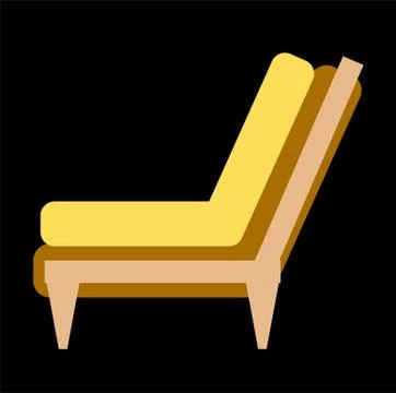 Side view of home or office furniture- sofa  Stock Illustration
