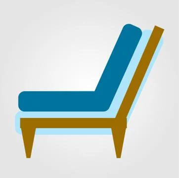 Side view of home or office furniture- sofa  Stock Illustration