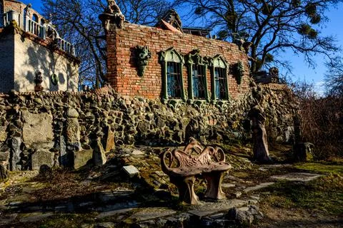 Side view to The House of Architect Mykola Golovan, known as House with Chime Stock Photos
