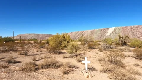 Side view hyperlapse shot of mine dumps in the desert Stock Footage 147252200