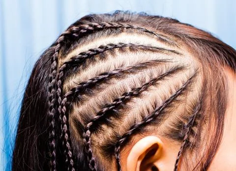 Side view image of beautiful braid hair Stock Photos