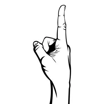 Side view index finger gesturing number one Illustrazione stock