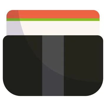 Side view of an isolated sushi Vector Stock Illustration