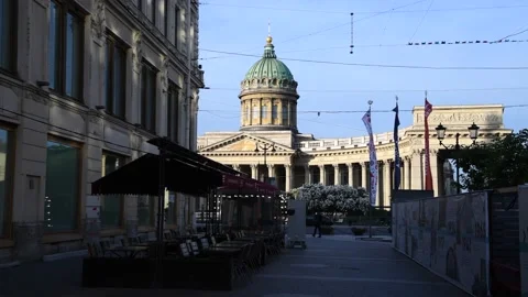 Side view of Kazan Cathedral Stock Footage 218093696