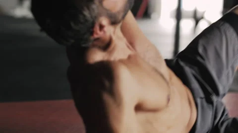 Side View of Kettlebell Workout Stock Footage 42240592