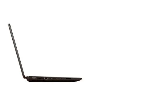 Side view of laptop isolated on total white background Stock Photos