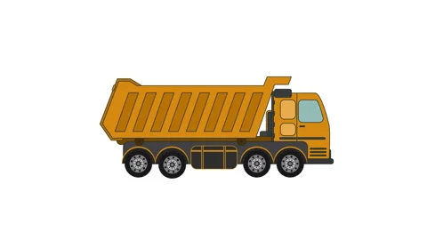 Side view of large dump truck illustration Stock Footage 312114279
