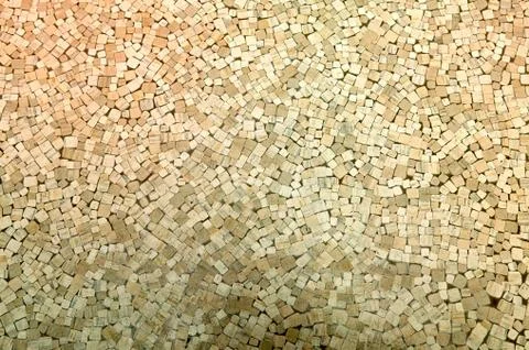 Side view of large pile of light brown lumber Foto stock