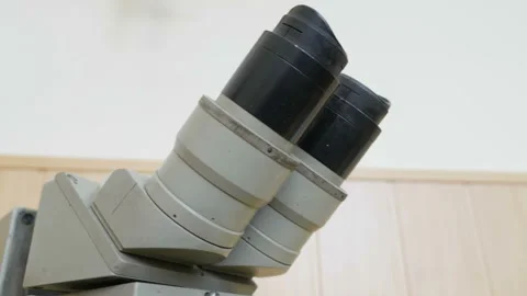 Side View Of Lens Of Laboratory Microsco... | Stock Video | Pond5
