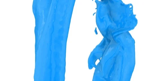 Side view of light blue color flowing in circular motion, on white (FULL HD) Video stock 72530548